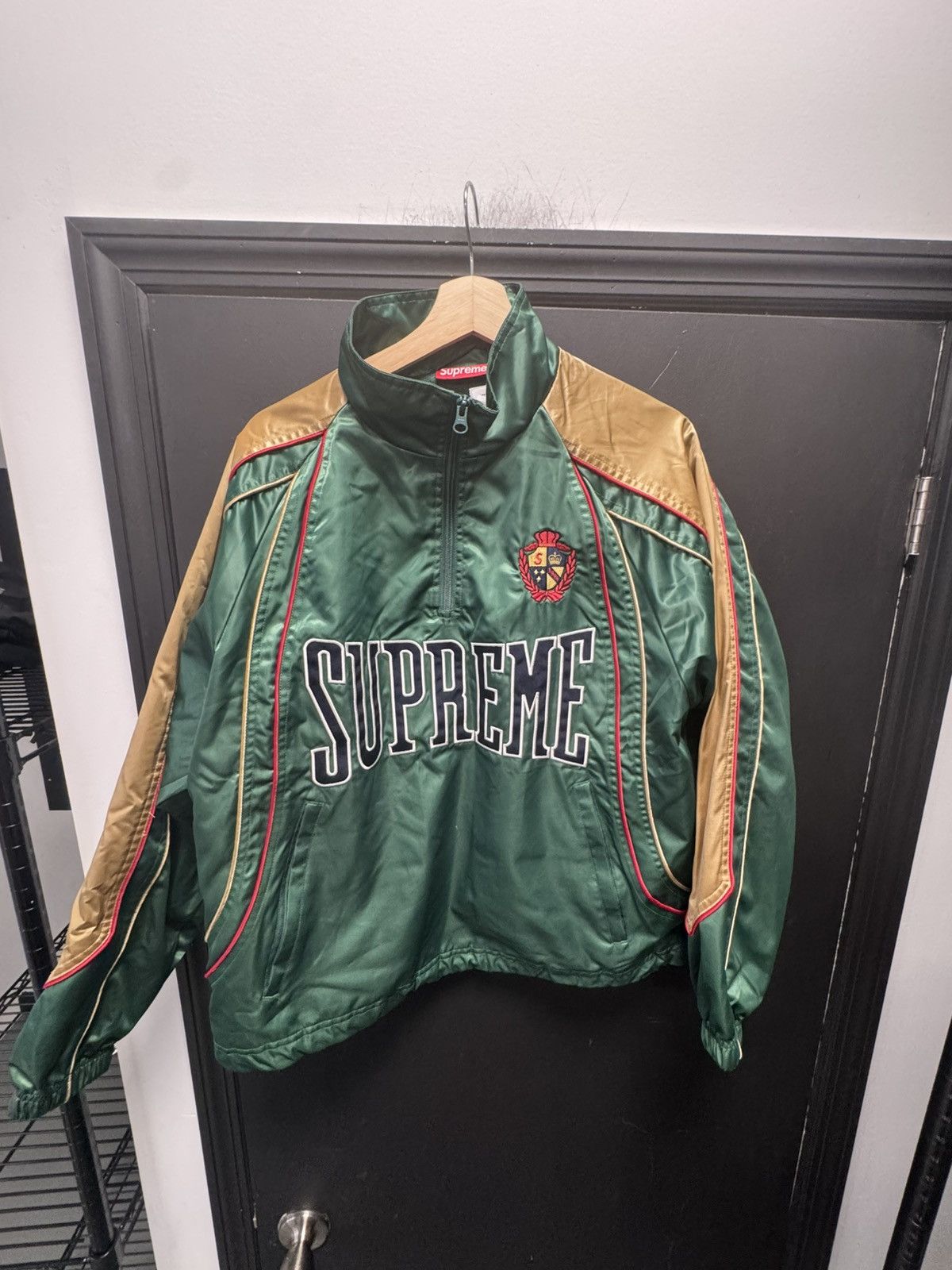 Supreme Supreme Satin Piping Pullover Green | Grailed