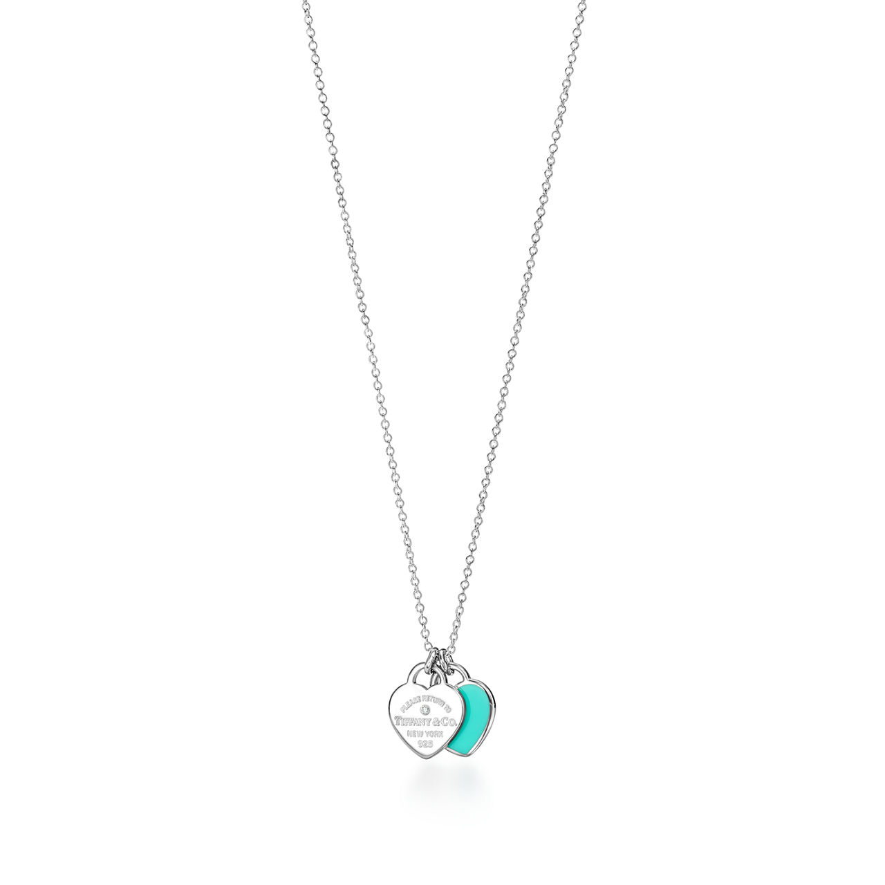 Return to Tiffany™:Herzanhänger in Silber, Tiffany Blue® mit einem