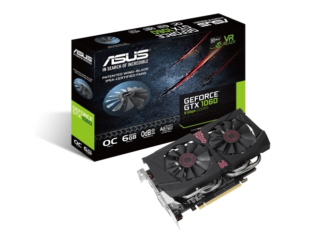 ASUS GTX1060-O6G-9GBPS GeForce GTX 1060 6GB 192-bit 9Gbps GDDR5