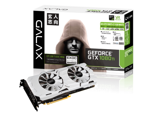 玄人志向 GK-GTX1080Ti-E11GB/WHITE GALAKURO WHITE GeForce GTX 1080