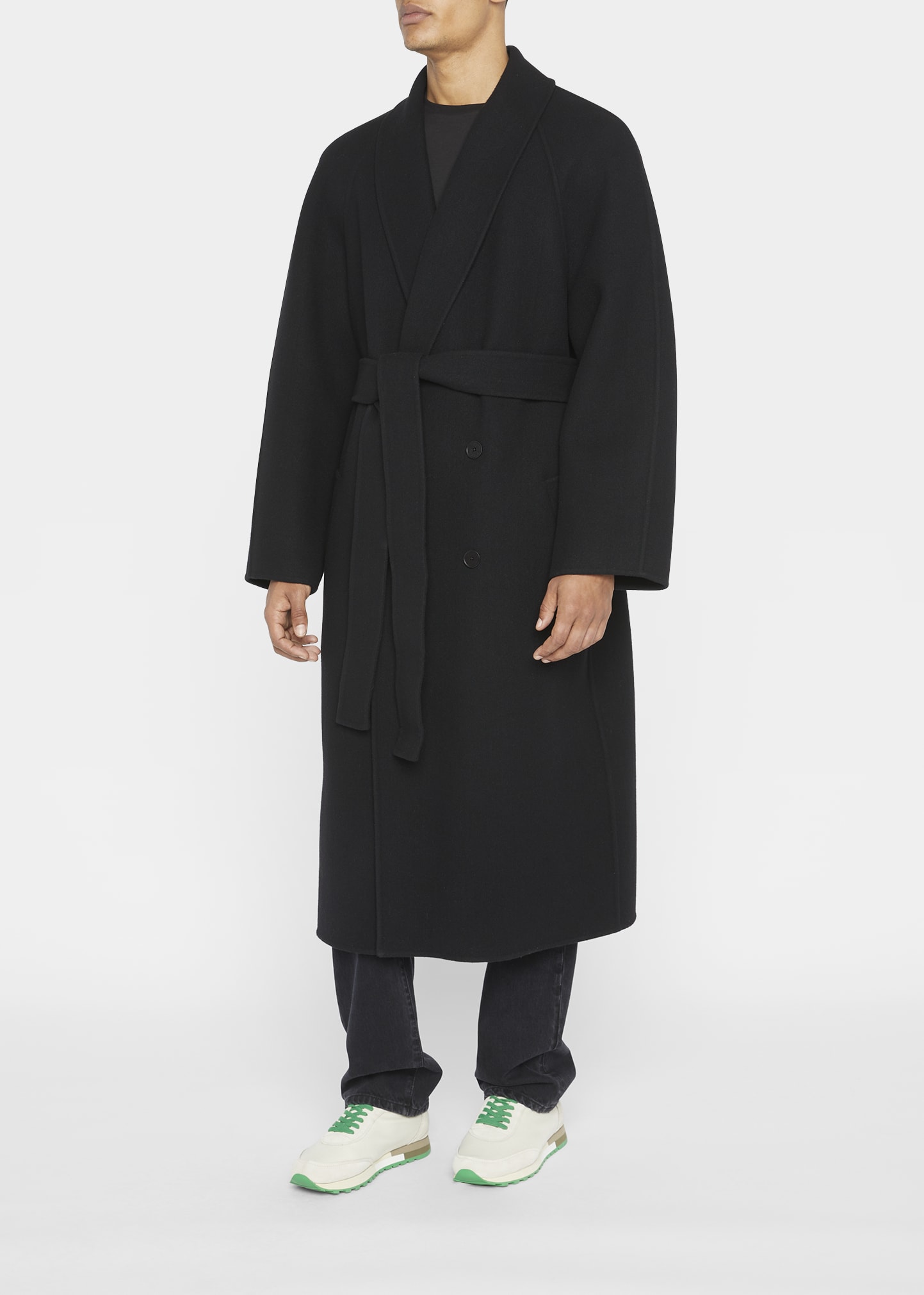 THE ROW Men's Ferro Belted Shawl Overcoat - Bergdorf Goodman