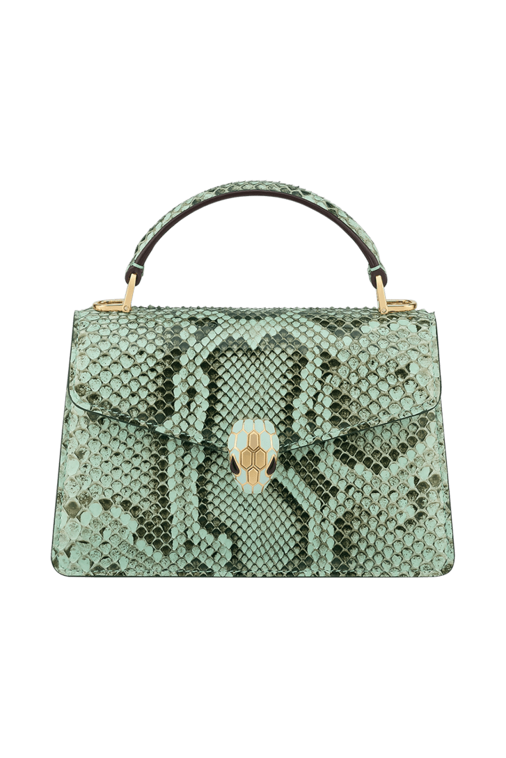 Green Python leather Serpenti Forever Mini Top Handle Bag 294548