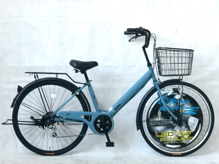 名古屋市内配達無料26インチシングルギア変則無し紺色タイヤの溝ほぼ