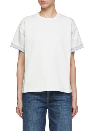 SACAI | Satin Cotton Jersey T-Shirt | WHITE | Women | Lane Crawford