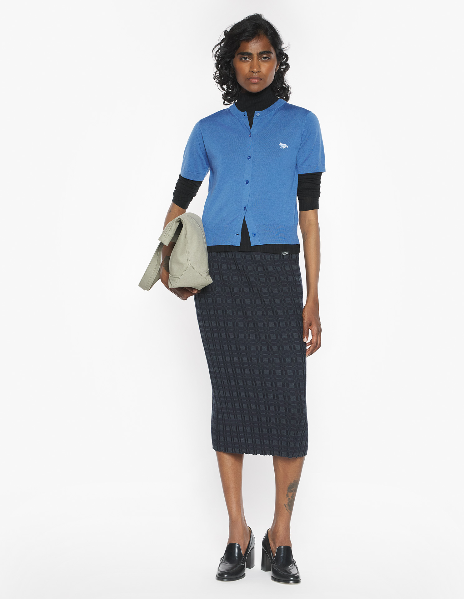 BABY FOX FINE MERINO SHORT SLEEVE CARDIGAN | Maison Kitsuné