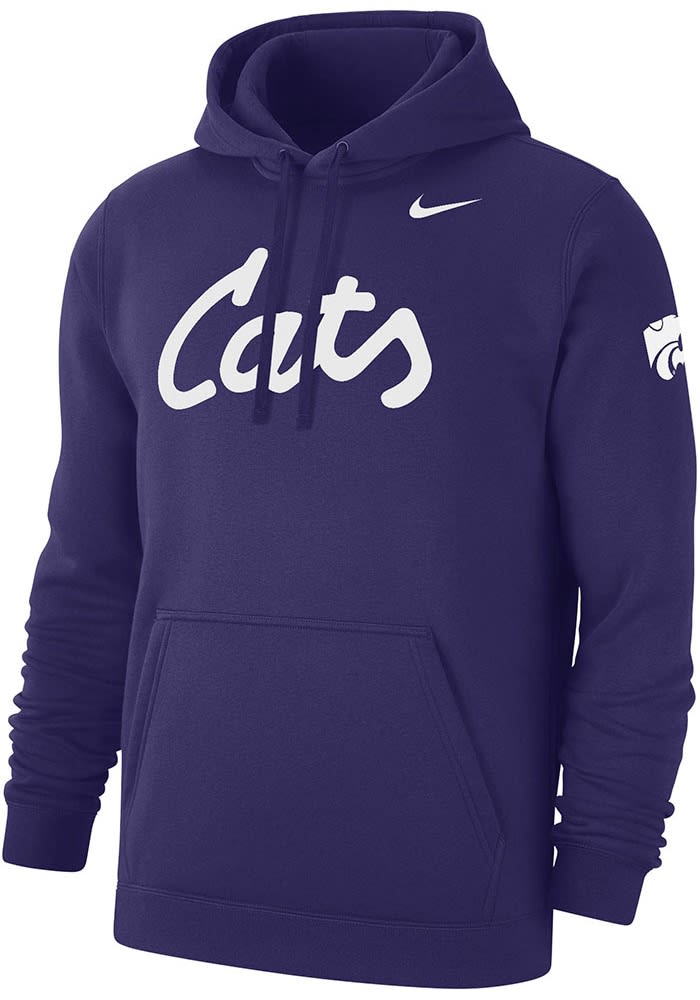 Nike Mens PURPLE K-State Wildcats 2019 Football Club Fleece Hoodie