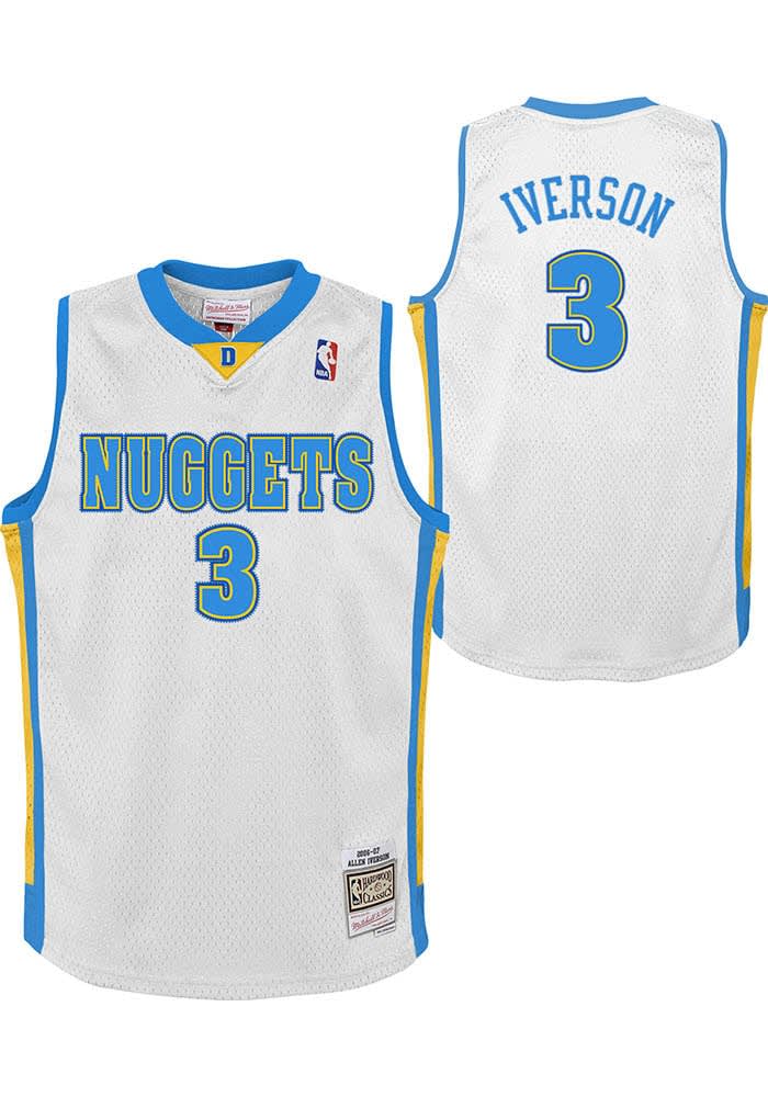 Denver Nuggets Allen Iverson Youth White Swingman Home Basketball
