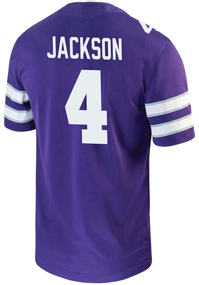 Joe Jackson Mens PURPLE K-State Wildcats NIL Game Football Jersey