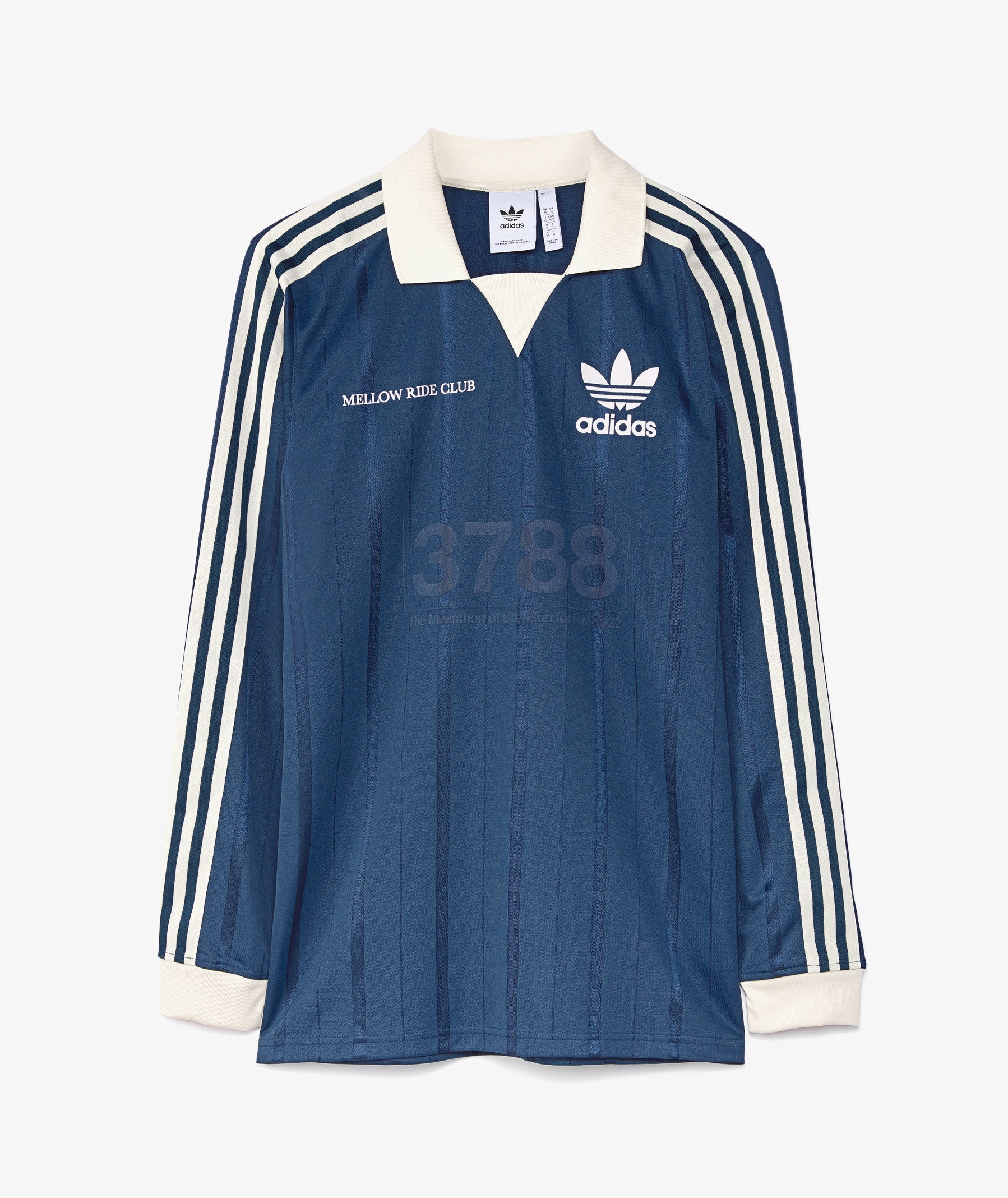 adidas Mellow Ride Club 3 Stripes T-Shirt in Blau | SVD