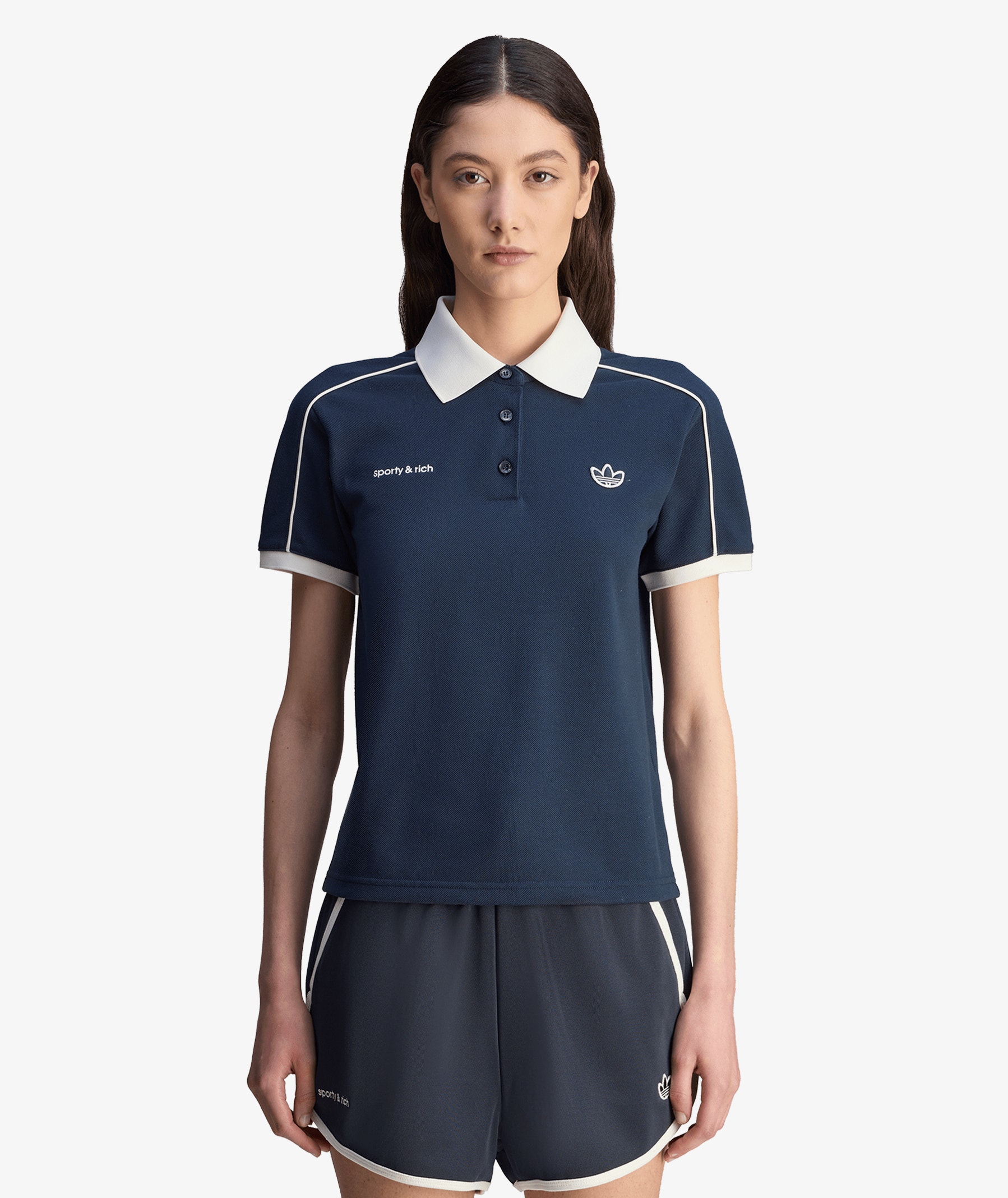 adidas Polo T-Shirt x Sporty & Rich | Night Navy | SVD USA