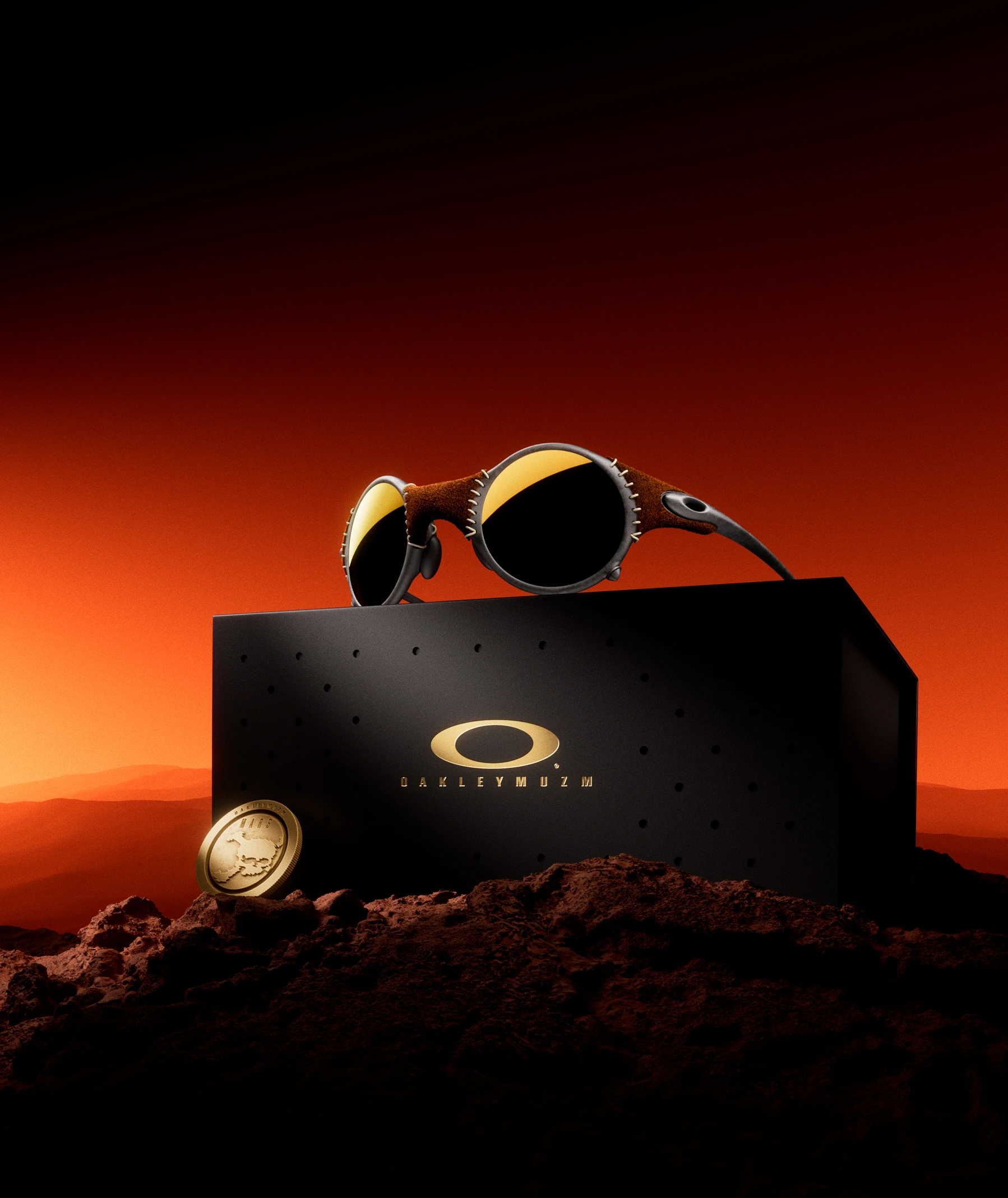 Oakley Leather MUZM Mars X-Metal Sunglasses in Black | SVD USA