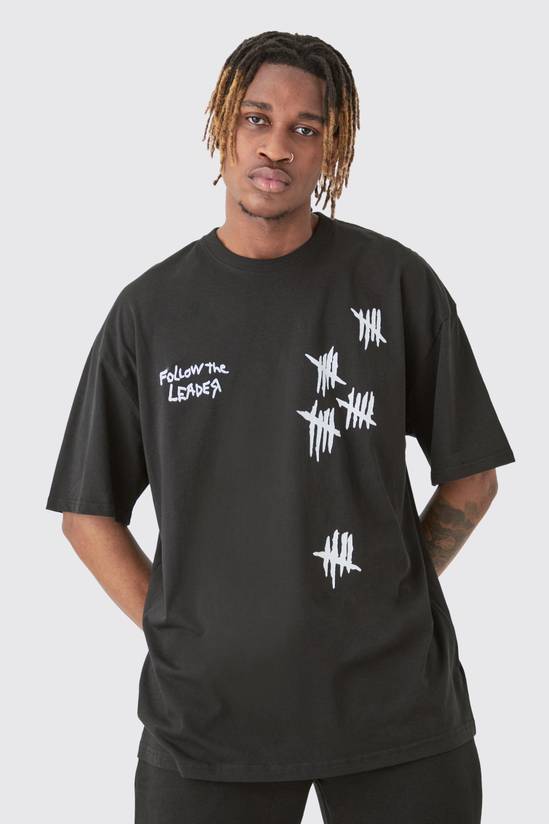 T-Shirts | Tall Oversized Korn License T-shirt In Black | boohooMAN