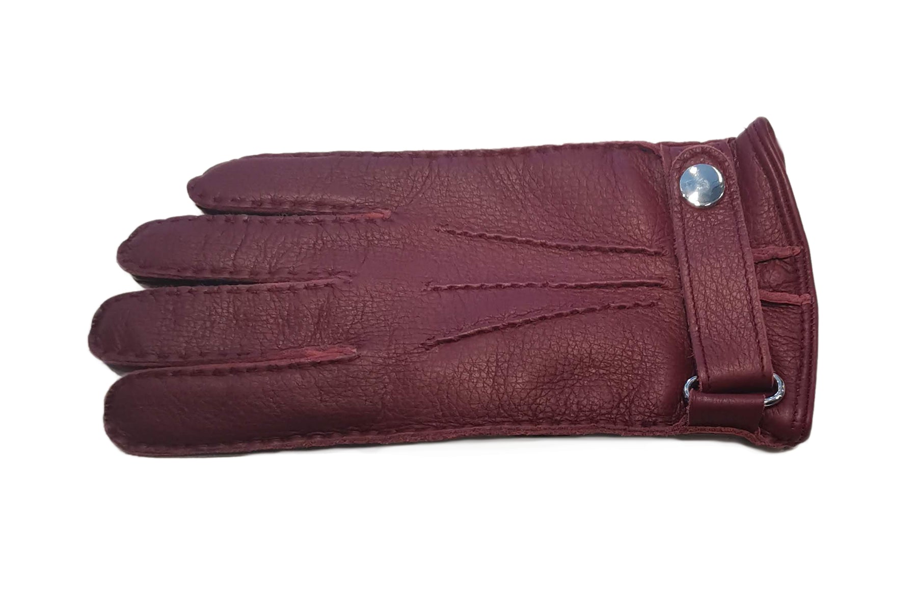 メンズ手袋◇ディアスキン◇ボルドー/BORDEAUX《ベルトタイプ