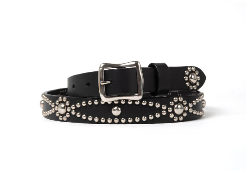 FLOWER CHAIN STUDDED BELT(23mm) | BELT | STORE | METAL JACKET