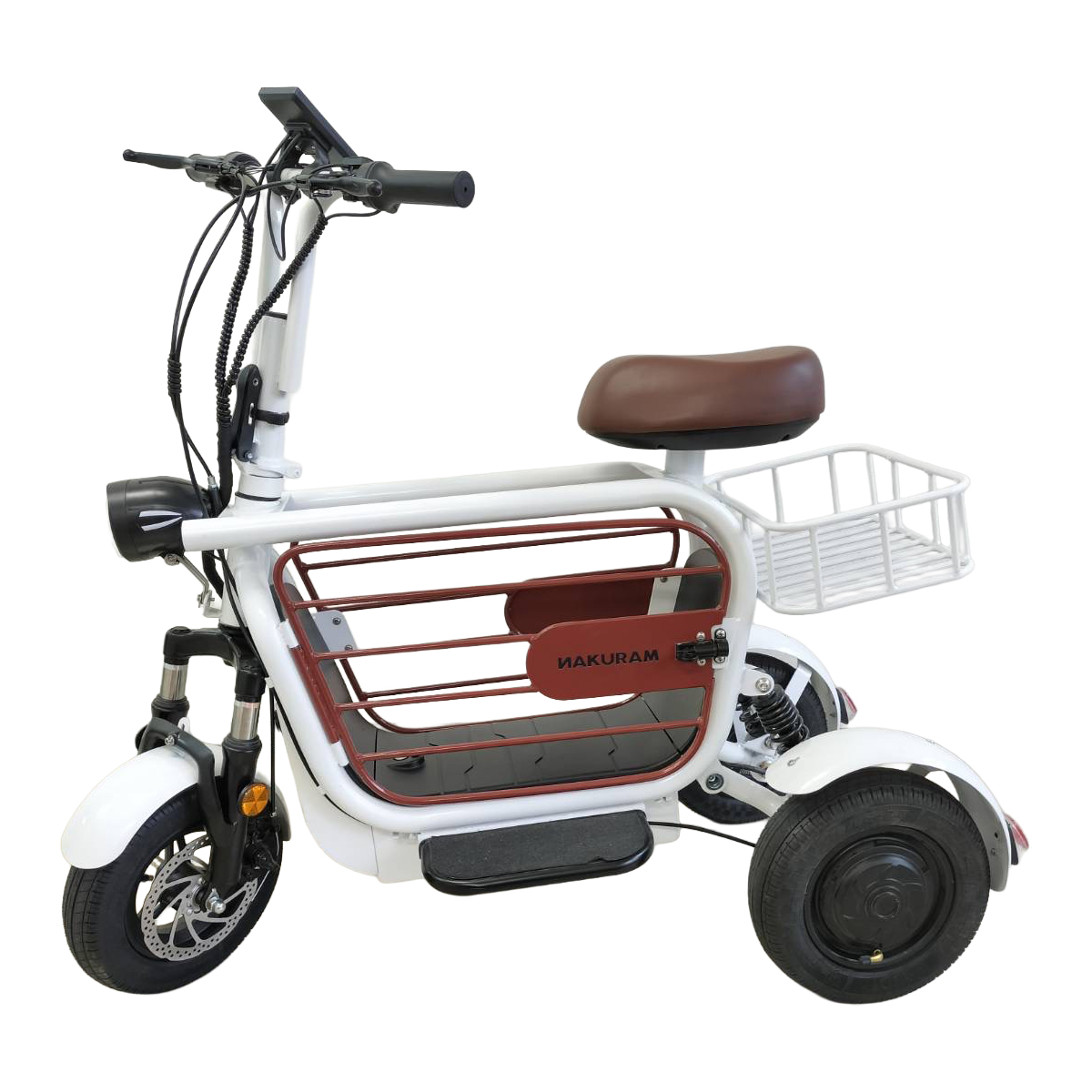 ナクラム ペット用電動カート三輪電動アシスト自転車 ホワイト