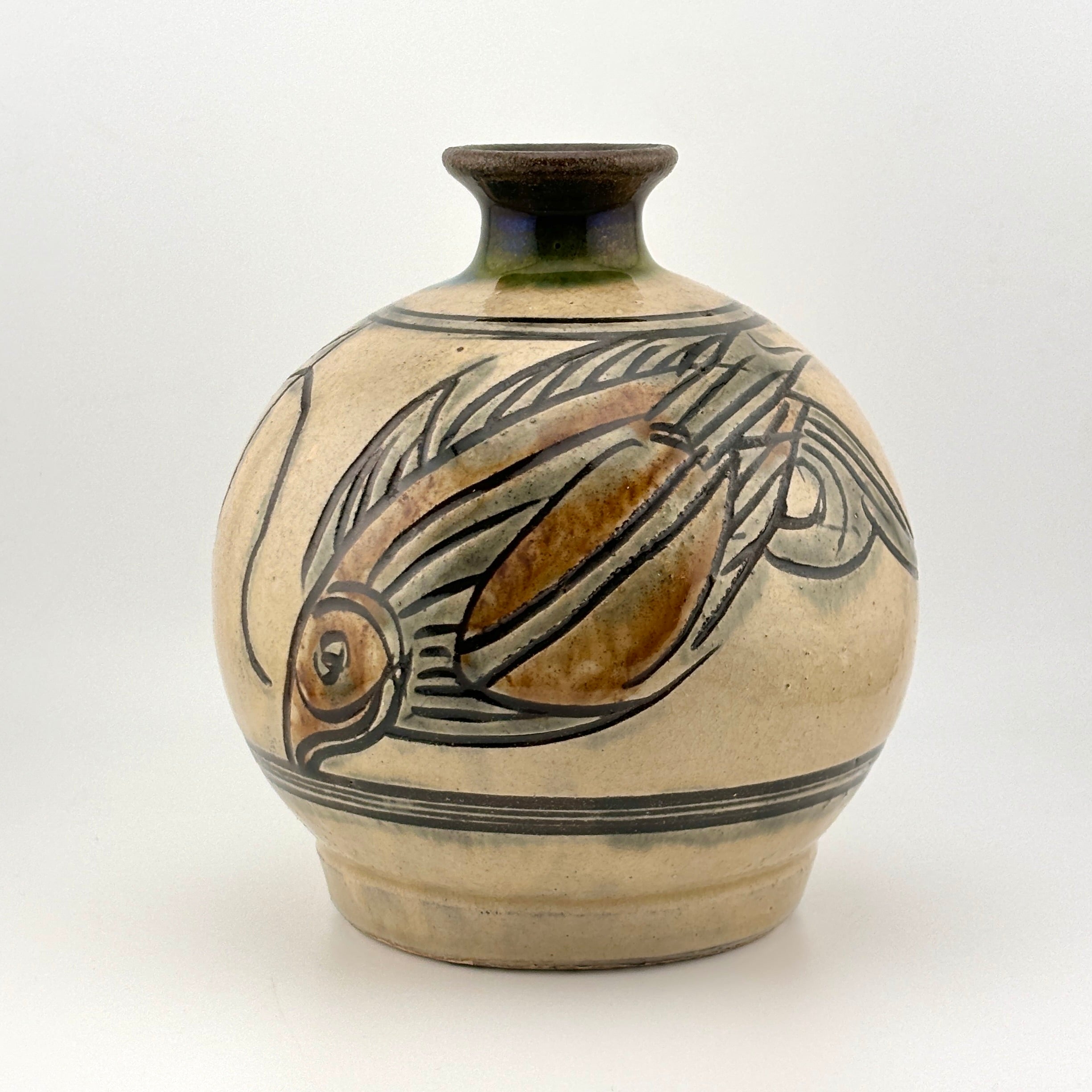 客家窯 清水 知秀作 陶器の楕円形皿 2点セット客家窯 清水