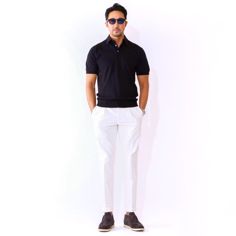 干場義雅×DRESSTERIOR】ニットポロシャツ ブラック – MINIMAL WARDROBE