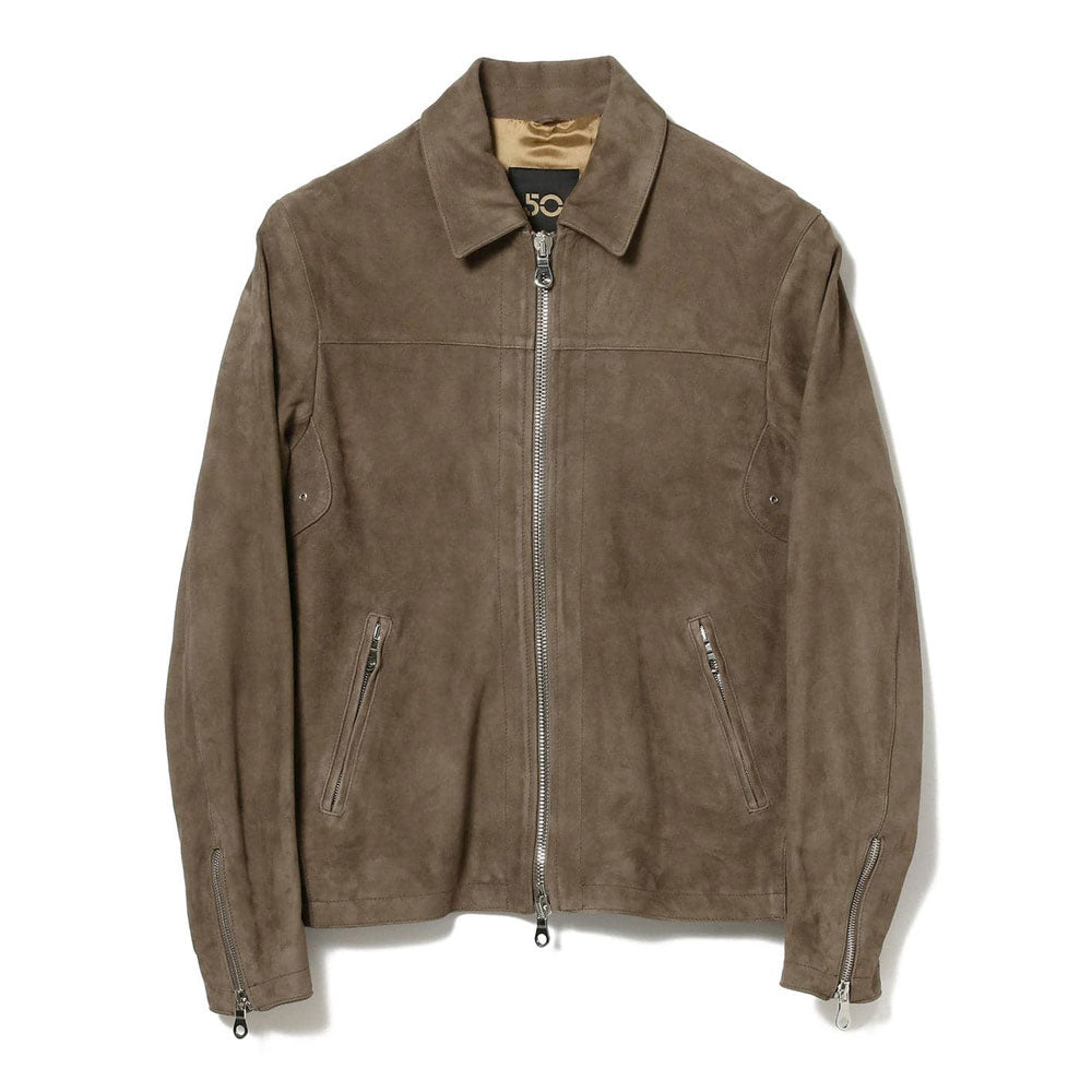 スエード シングルライダースジャケット グレージュ – MINIMAL WARDROBE