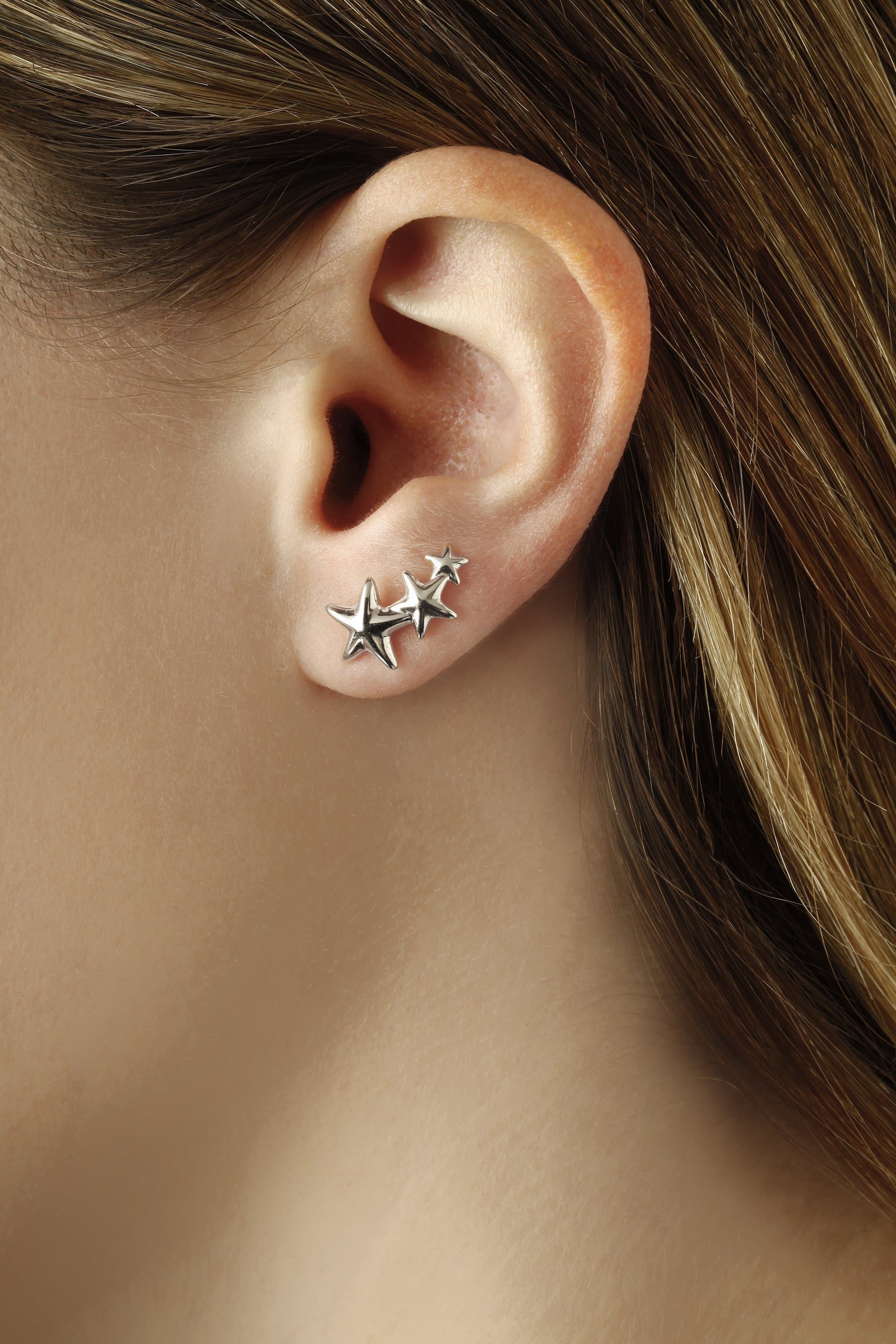 Sterling Silver Triple Star Climber Earrings – Michaels Jewelers