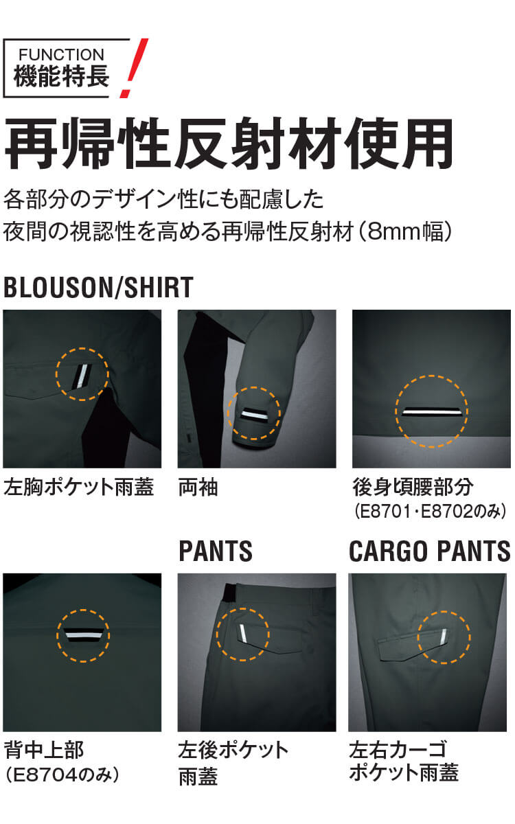 作業服 アサヒチョウ asahicho 旭蝶 半袖ブルゾン E8701 春夏 エコ