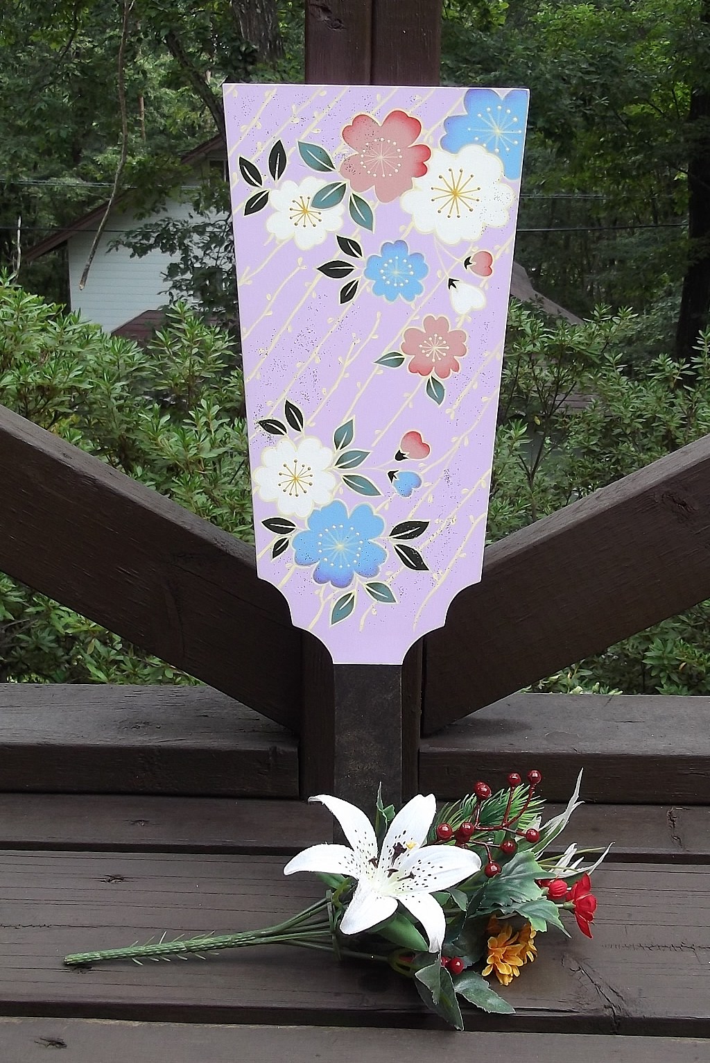 Mさんの梅文様の羽子板完成です。: トールペイント 緑の風のアトリエ