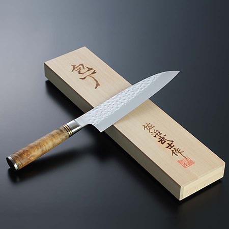 佐治 武士 R2/SG2 鎚目(丸) 三徳包丁 和包丁 180mm 花梨柄 | 福井県