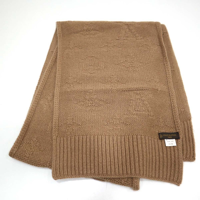 Louis Vuitton チェッカーマフラー モノグラム ブラウン/ベージュ