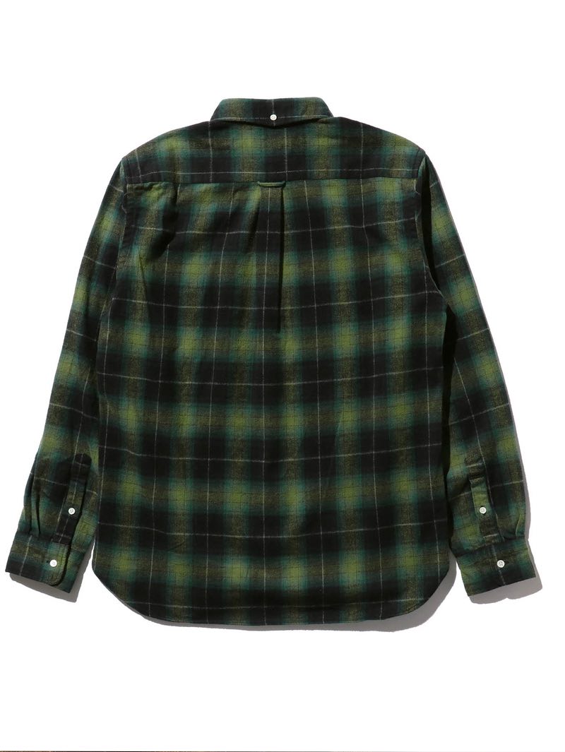 Beams Plus B.D. 30/2 Shaggy Check Shirt Green - Mildblend Supply Co