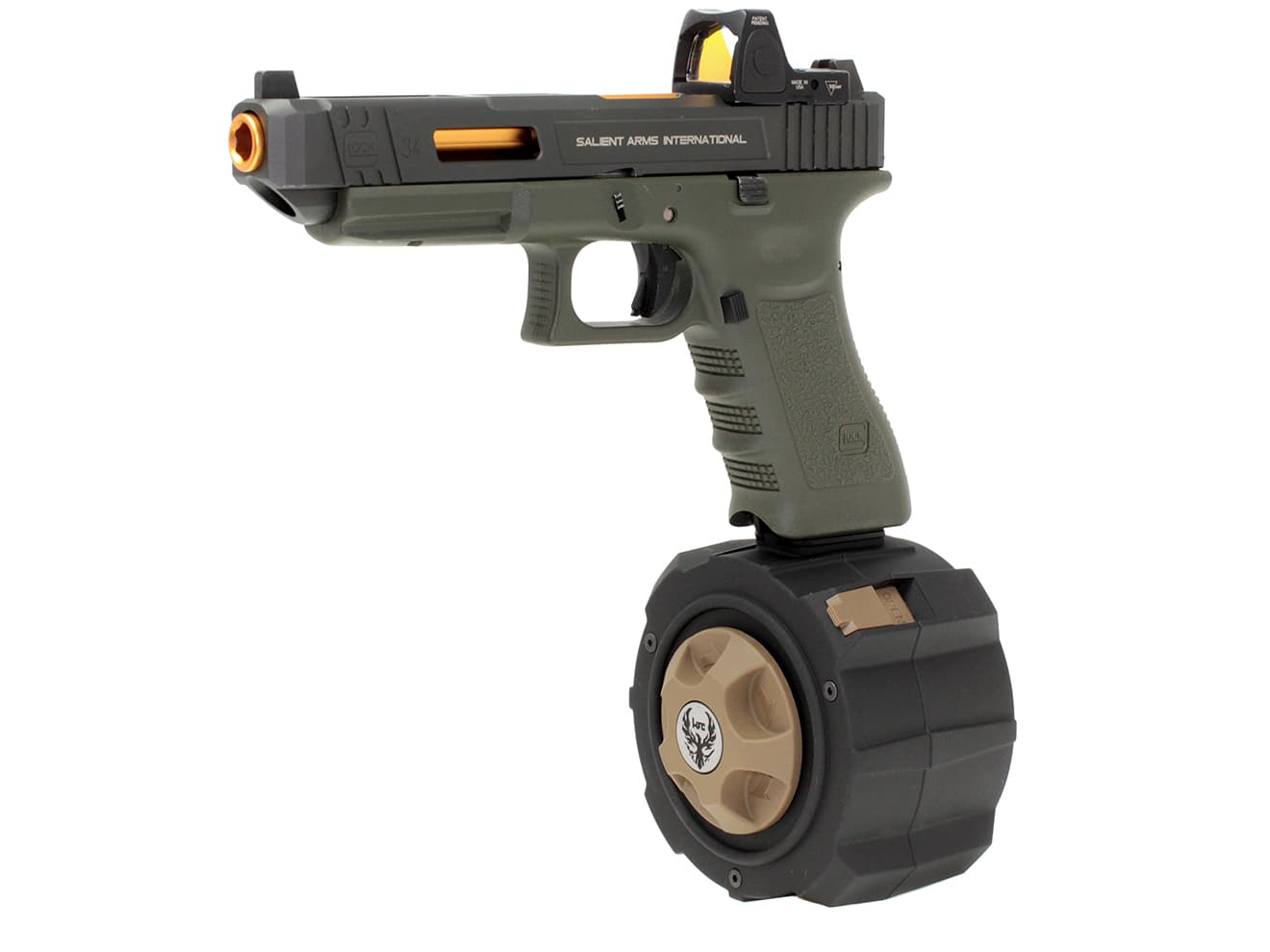 HFC ガスドラムマガジン 145Rds [適合：GLOCK / M9/M92F] | ミリタリー