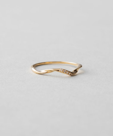 K18YG スキニー ダイヤモンド ツイスト リング（203011） ｜ women