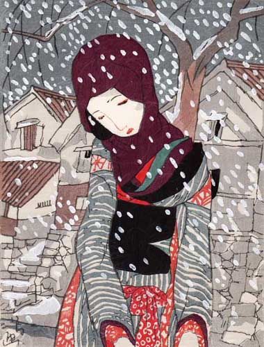 竹久夢二作品【雪の夜の伝説】の買取・査定はミライカ美術にお任せください