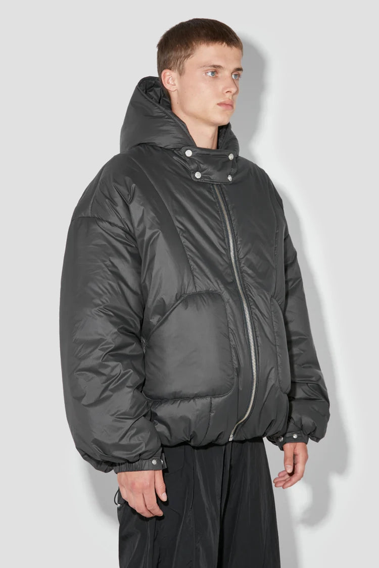 Ultra Fine Nylon Sculptural Puffer Space Grey