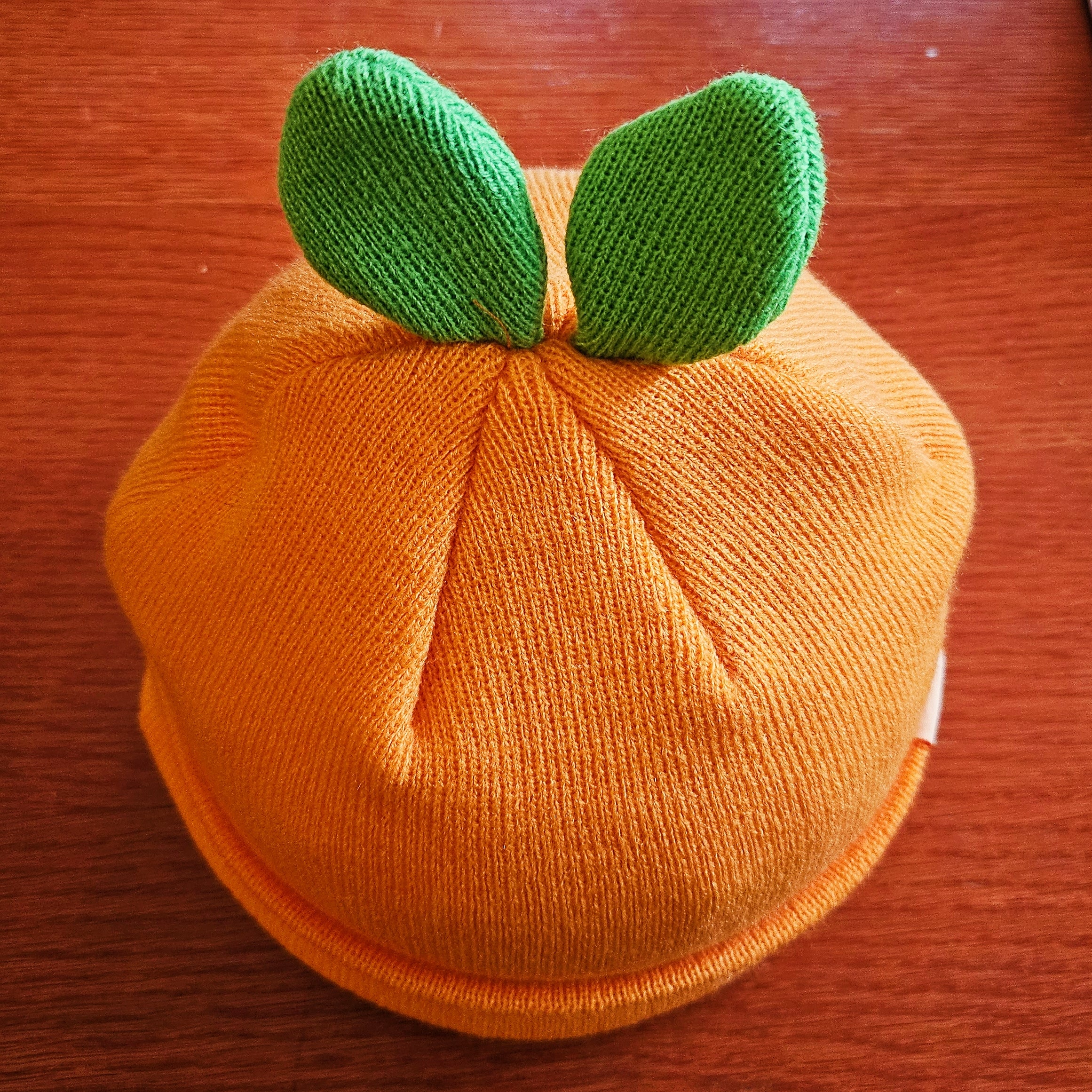 Orange Sprout Leaf Beanie – misomomo
