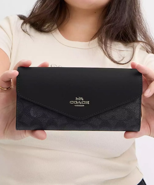 公式】エンベロープ ウォレット・シグネチャー キャンバス｜コーチ