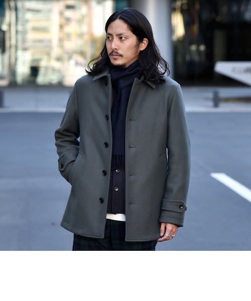 SHIPS: スーパー160'S メリノウール メルトン シングル ピーコート