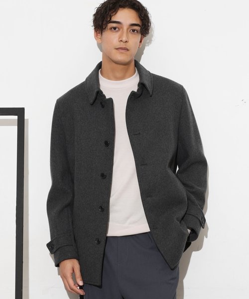 SUPER140'S」ダブルメルトンシングルピーコート｜ナノ・ユニバースの