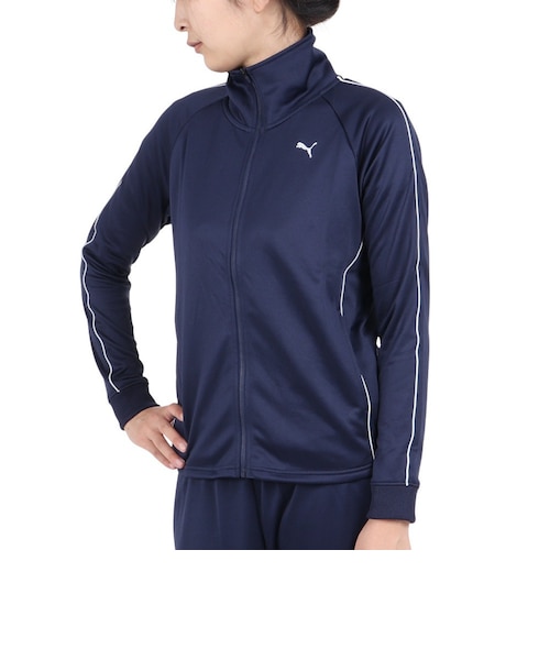 新品 プーマ ジャージ ジャケット 上 男女兼用 SSサイズ 紺色（白色
