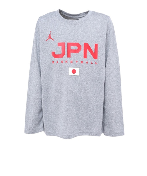 バスケ 日本代表 Tシャツ ジュニア 長袖 JPN 2023 W杯 グレー YGB7NBA2