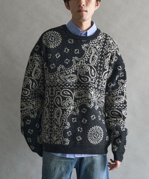 ペイズリー柄ニットプルオーバー｜クラフトスタンダードブティックの