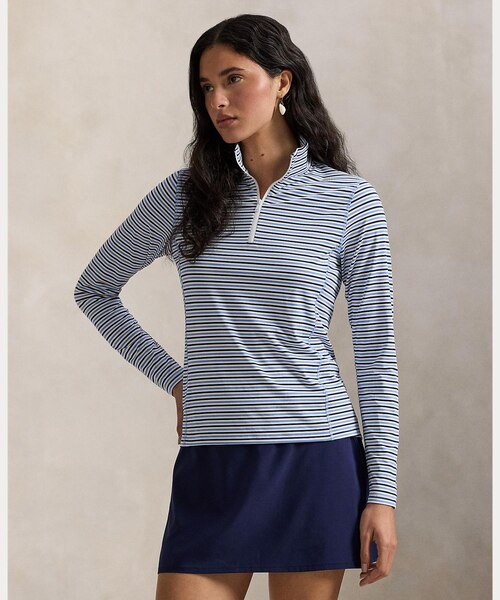RLX）ストライプド パフォーマンス クォータージップ｜ポロ ゴルフ