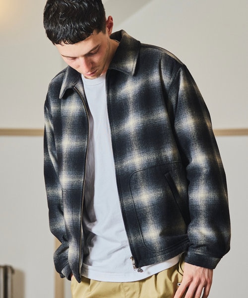 オンブレチェック パディングドリズラー ジャケット｜フリークスストア