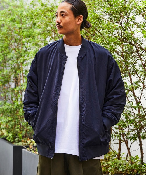 限定展開 ナイロン フリース リバーシブル MA-1/ジップアップブルゾン