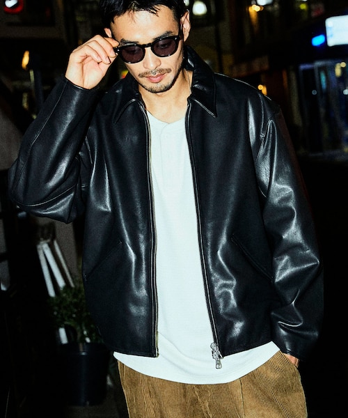 Calf Leather ミニマル シングル ライダースジャケット｜フリークス