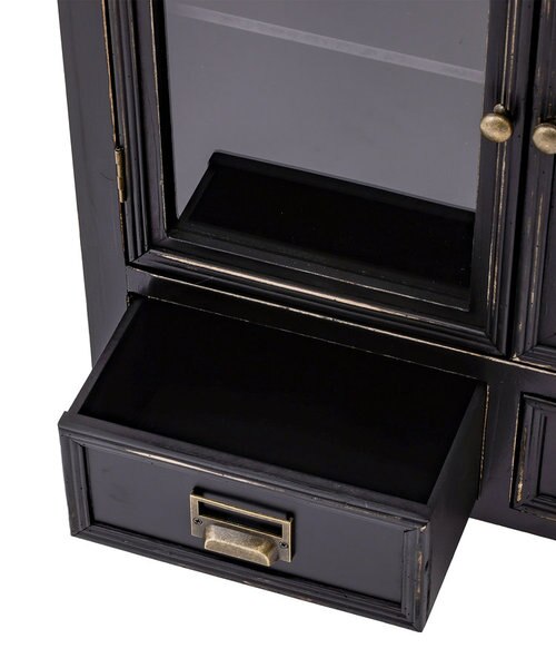 WEB限定ガラスキャビネット／ブラックアンティーク｜サリュの通販