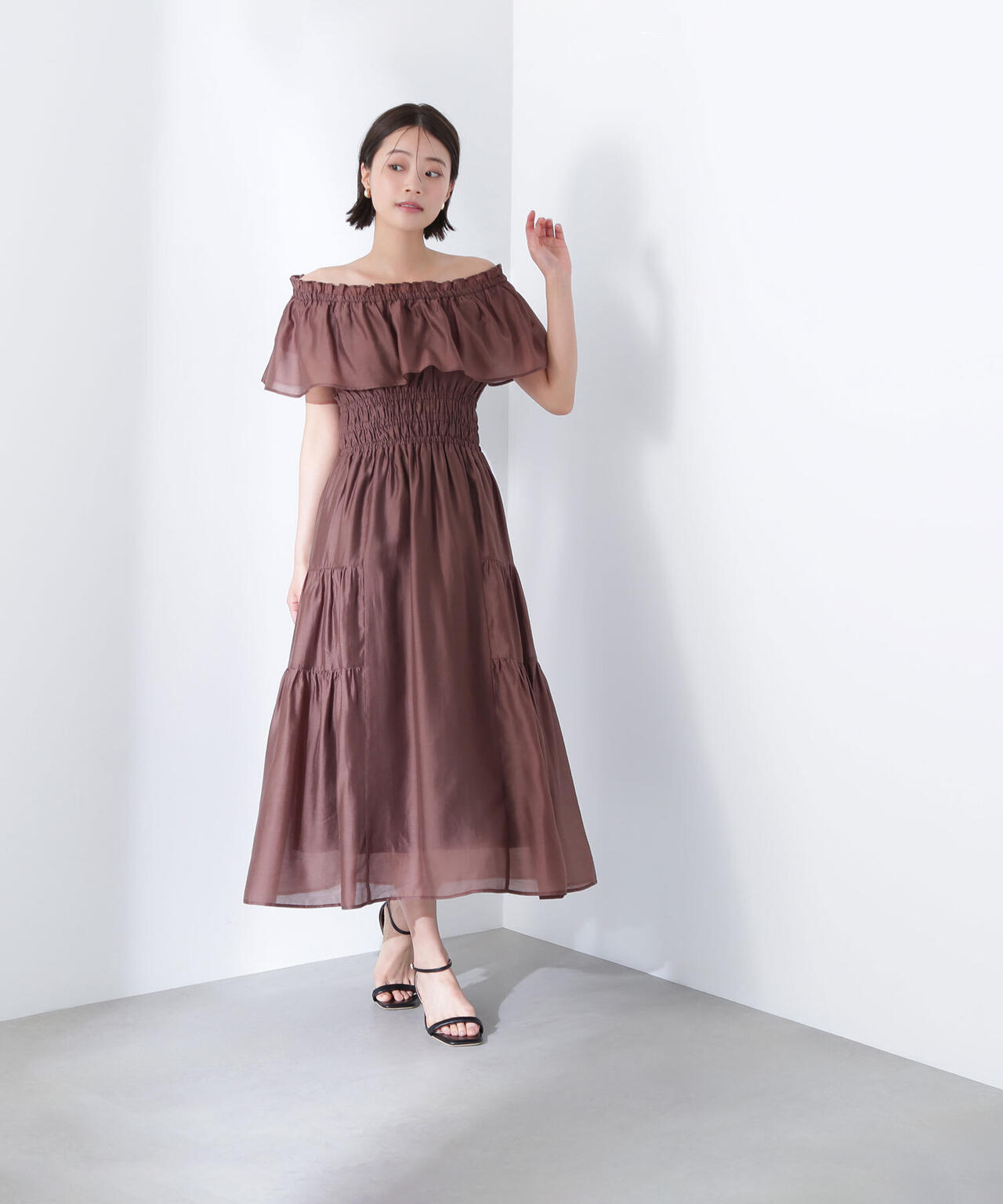 シアーオフショルワンピース | NATURAL BEAUTY BASIC（ナチュラル