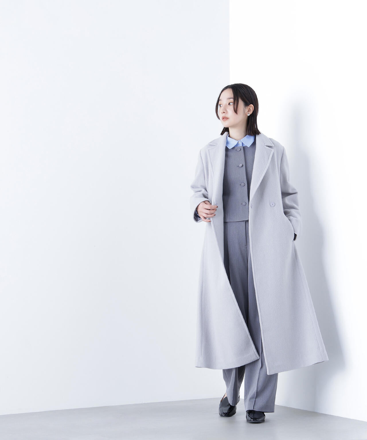 テーラーベルテッドロングコート | NATURAL BEAUTY BASIC（ナチュラル