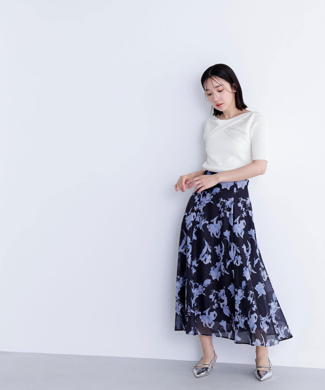 シアーフラワープリントフレアスカート | NATURAL BEAUTY BASIC