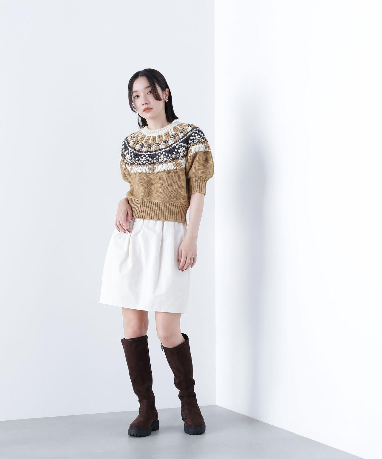 BLANC】ギャザーフォルムミニスカート | NATURAL BEAUTY BASIC