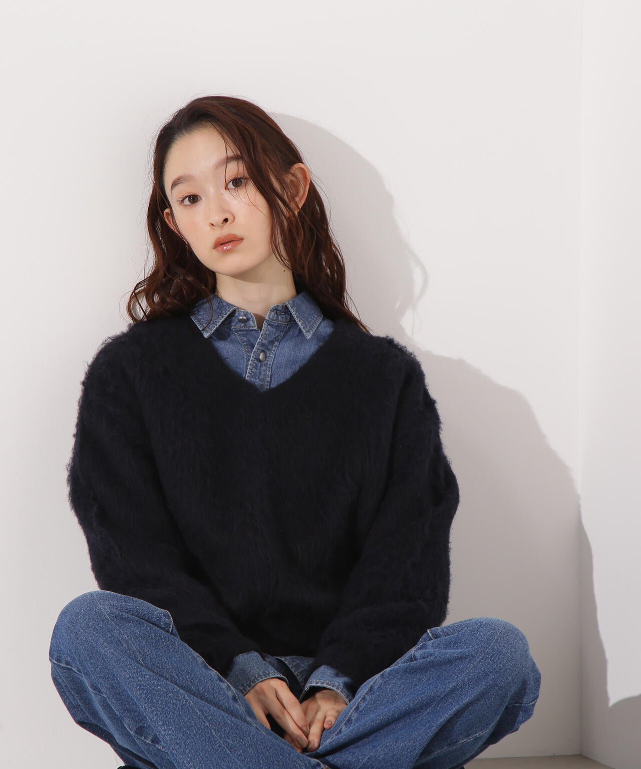 Vネック起毛ニット | N. Natural Beauty Basic*（エヌ ナチュラル