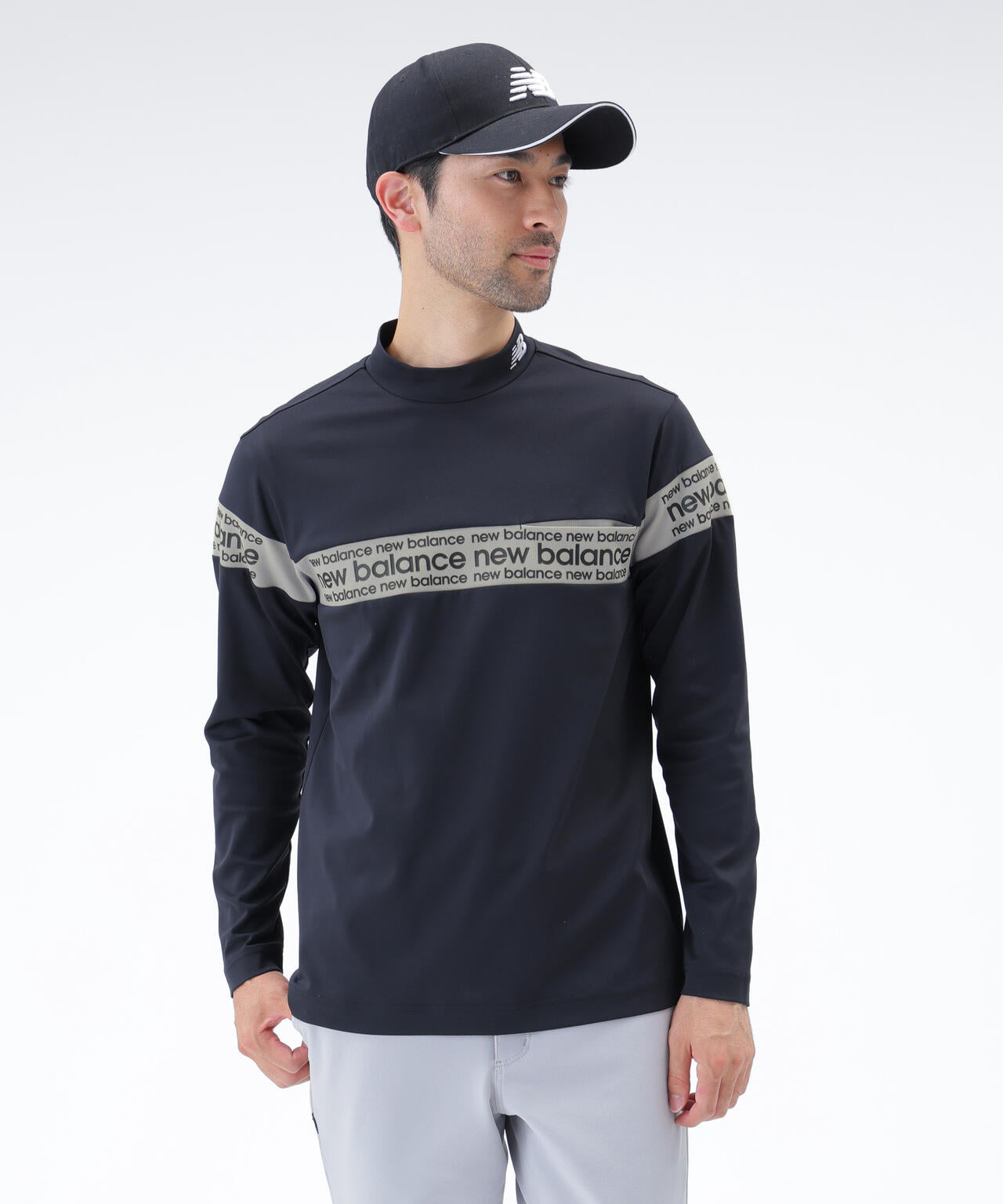 保形性 ストレッチ 長袖 モックネック プルオーバー (MENS) | new